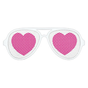 Pink hearts love goo goo eyes valentine's romance aviator sunglasses