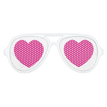 Pink Hearts Love Goo Goo Eyes Valentine's Romance Aviator Sunglass