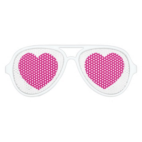 Pink hearts love goo goo eyes valentines romance aviator sunglasses