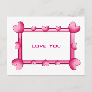 Pink Hearts Love You Postcard