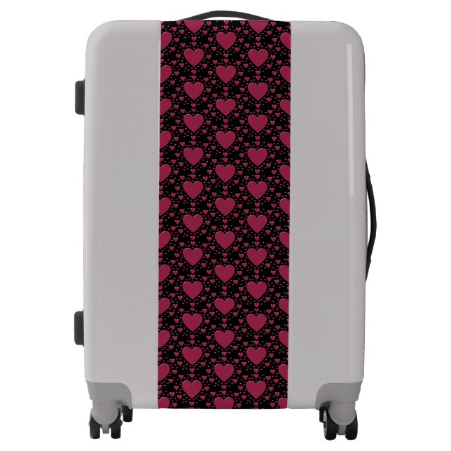 Pink Hearts Luggage (Front)