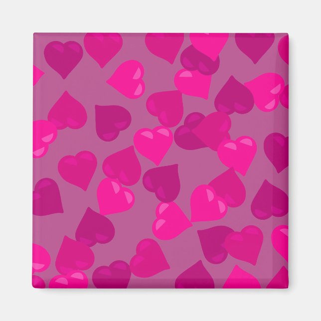 Pink Hearts Magnet (Front)