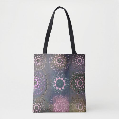 Pink Hearts Mandala Tote Bag