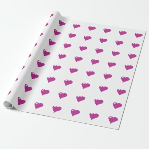 Pink Hearts Matte Wrapping Paper 30 in x 15 ft Wrapping Paper