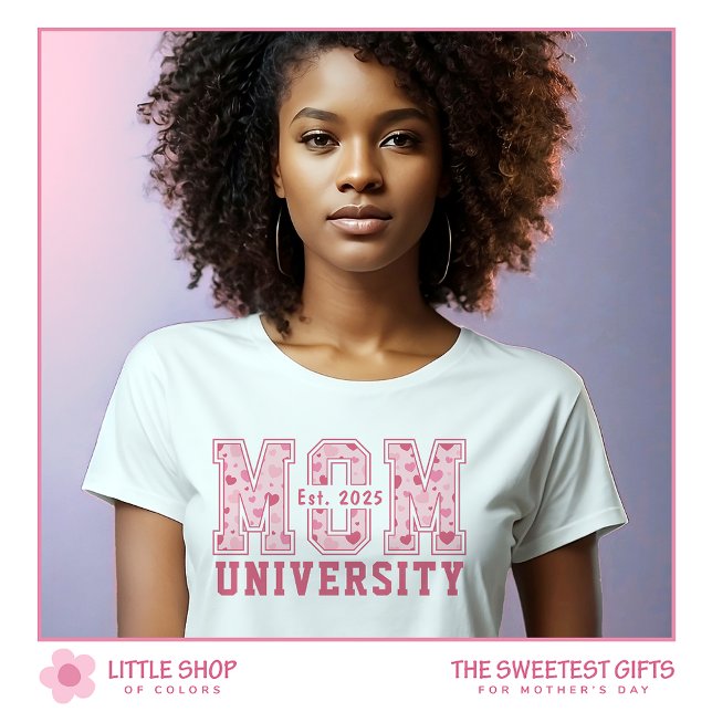 Pink Hearts Mom University Mother's Day Tri-Blend Shirt (Creator Uploaded)