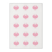 Pink Hearts - Monogram | Wedding Frosting Rounds (Sheet)
