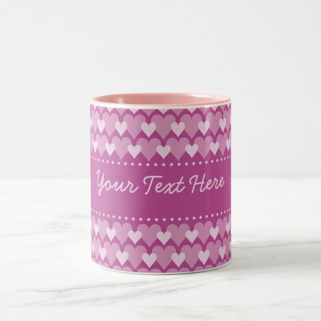 Pink Hearts mug - customize (Center)