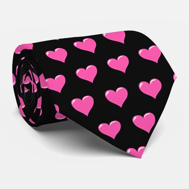 Pink Hearts - My Love Neck Tie (Rolled)