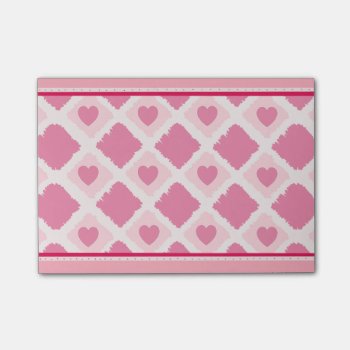Pink Hearts N Blocks Post-it Notes by PandaCatGallery at Zazzle