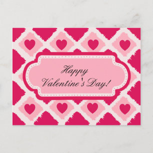 Pink Hearts N Blocks Postcard