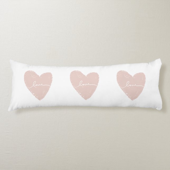 Pink Hearts Of Love Body Pillow (Front)