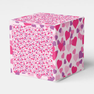 Pink Hearts of Love for Valentines Day Favor Boxes