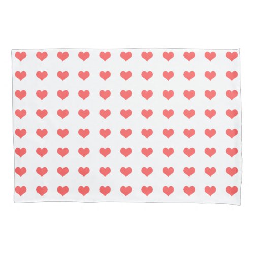 Pink Hearts on a White Pillowcase Customize