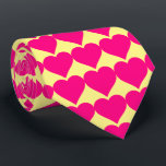 Pink hearts on a Yellow background. Neck Tie<br><div class="desc">Pink heart pattern set on a yellow background.</div>