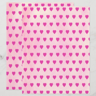 Pink Hearts on Light Pink Blends Scrapbook Paper