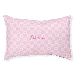 Pink Hearts on Pink Blocks Pet Bed
