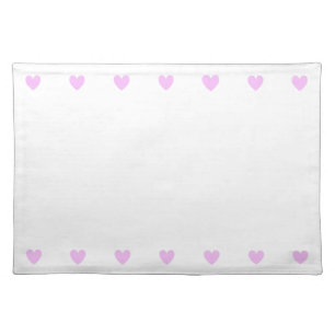 Pink Hearts on White Cloth Placemat
