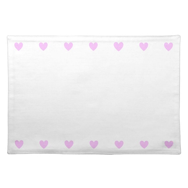 Pink Hearts on White Cloth Placemat (Front)