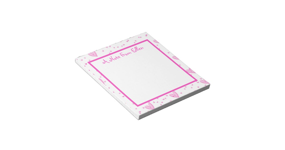 pink-hearts-on-white-notepad-zazzle