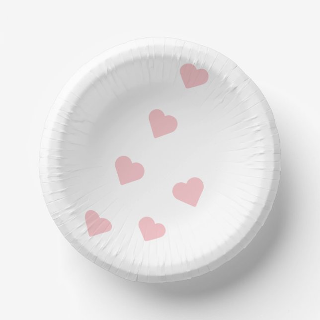 Pink Hearts Paper Bowls (Front)