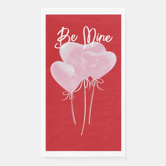 Pink Hearts Paper Guest Towels (Front)