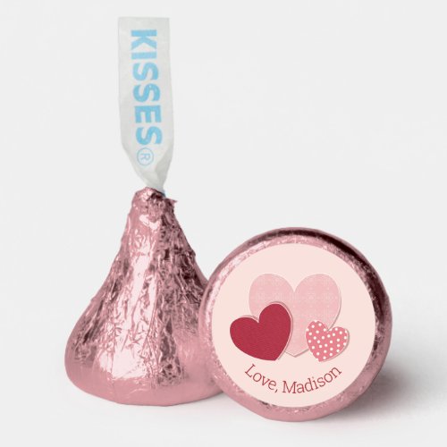 Pink Hearts Paper Sticker Hersheys Kisses