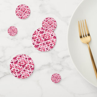 Pink Hearts Pattern Confetti