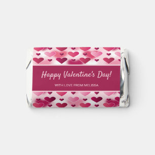 Pink Hearts Pattern & Custom Text Valentine's Day Hershey's Miniatures