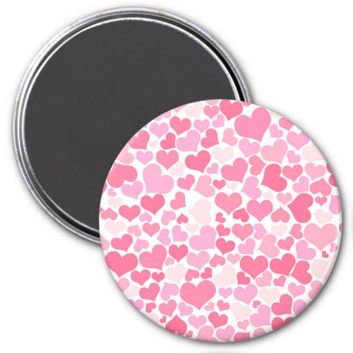 Pink Hearts Pattern _ Cute romantic magnet