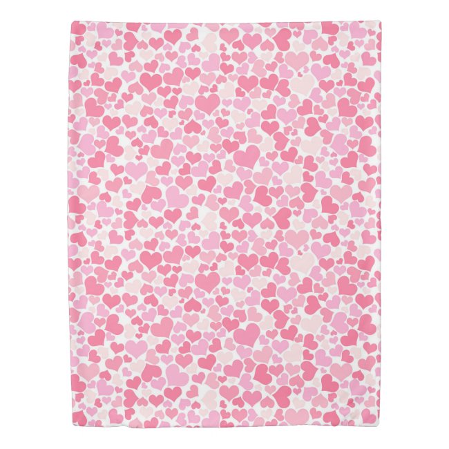 Pink Hearts Pattern - Duvet Cover