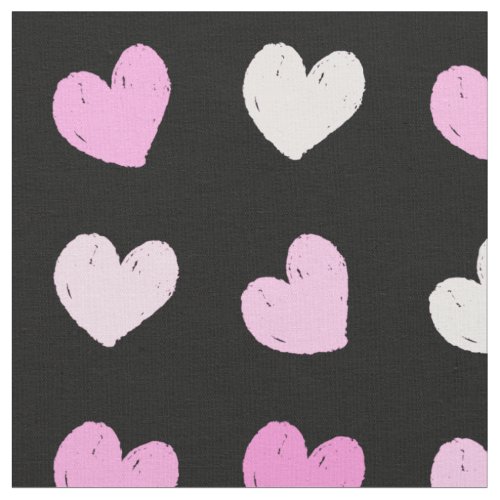 Pink Hearts Pattern Fabric