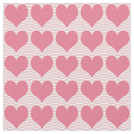 Pink Hearts Pattern Fabric