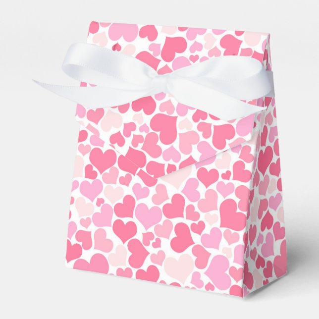 Pink Hearts Pattern -  Favor Box (Front Side)