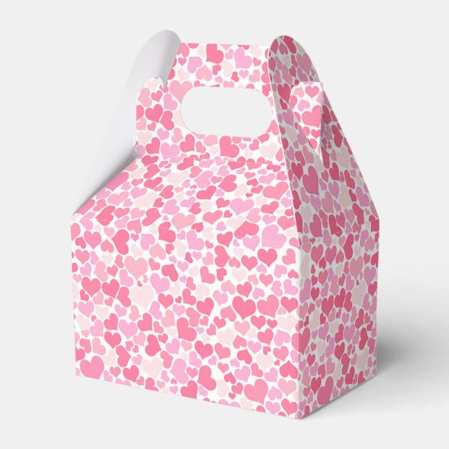 Pink Hearts Pattern - Favor Box