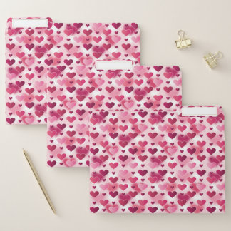 Pink Hearts Pattern File Folder