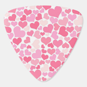 Pink Hearts Pattern - Guitar Pick