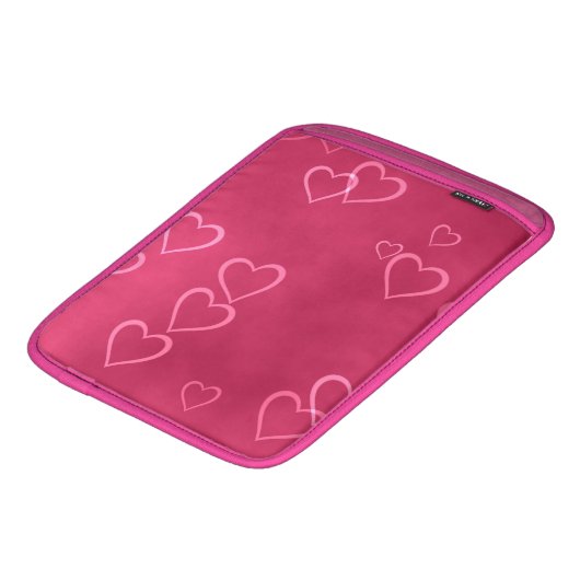 Pink hearts pattern iPad sleeve (Front Bottom)