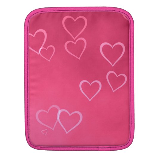Pink hearts pattern iPad sleeve (Back)