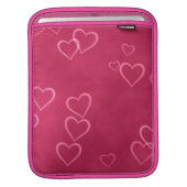 Pink hearts pattern iPad sleeve (Front Device)