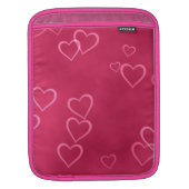 Pink hearts pattern iPad sleeve (Front)
