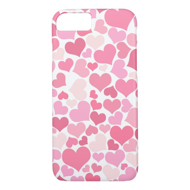 Pink Hearts Pattern - iPhone case