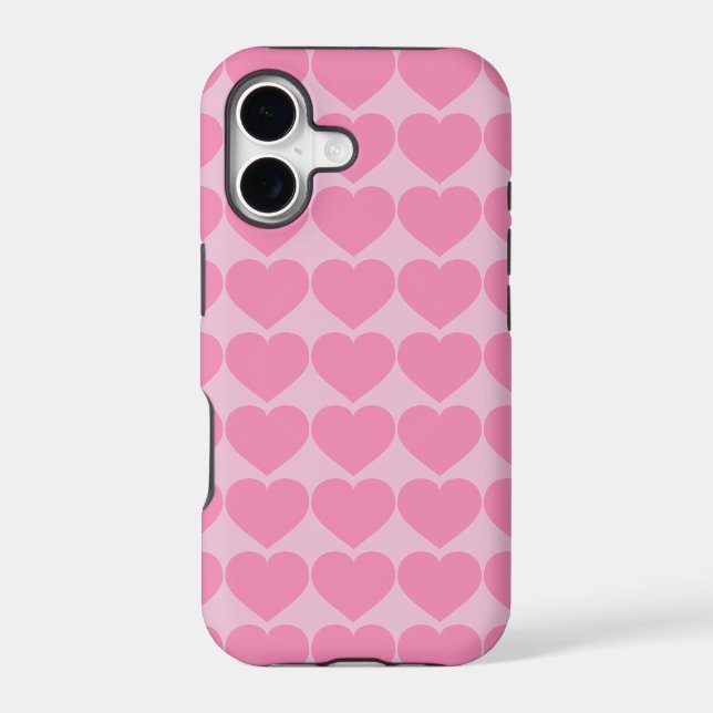 Pink Hearts Pattern Iphone Case (Back)