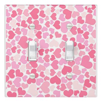 Pink Hearts Pattern - Light Switch Cover