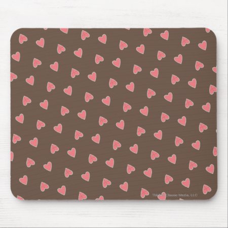 Pink Hearts Pattern Mouse Pad
