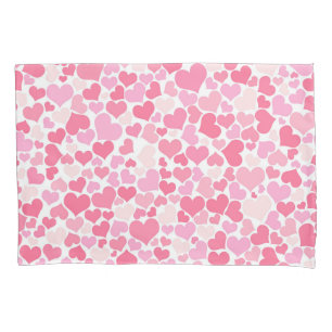 Pink Hearts Pattern - Pair of Pillowcases