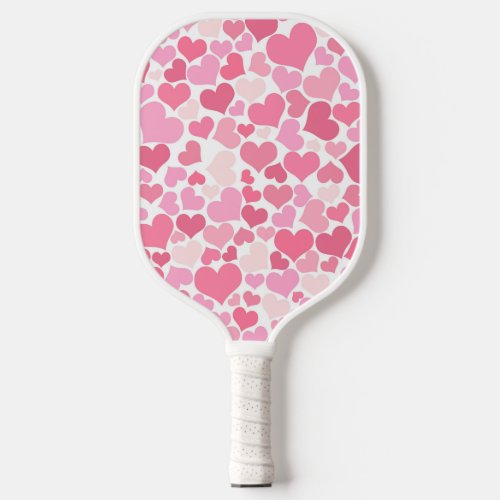 Pink Hearts Pattern Pickleball Paddle