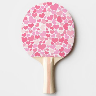 Pink Hearts Pattern - Ping Pong Paddle