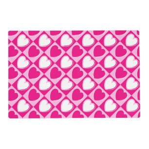Pink hearts pattern placemat