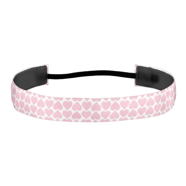 Pink Hearts Pattern, Romantic, Love Athletic Headband (Front)