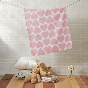 Pink Hearts Pattern, Romantic, Love Baby Blanket